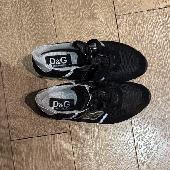 Dolce & Gabbana Vintage Black and Silver Women's Sneakers - Picture 3 of 5